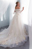 Robe de mariée morden appliques avec fleurs romantique delicat - 4