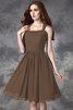 Ärmelloses Normale Taille Chiffon Reißverschluss Brautjungfernkleid mit Spaghettiträger - 3