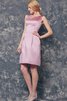 Plissiertes informelles mini schlichtes Brautjungfernkleid aus Chiffon mit Tasche - 2