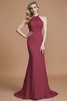 Schaufel-Ausschnitt Normale Taille Ärmelloses Sweep Zug Brautjungfernkleid aus Chiffon - 10
