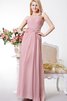 Robe demoiselle d'honneur simple sexy avec sans manches croisade avec perle - 1