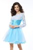 Schaufel-Ausschnitt Lange Ärmeln Empire Taille Prinzessin Glamouröses Cocktailkleid - 1