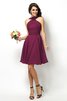 Robe demoiselle d'honneur naturel bref de col haut ligne a de princesse - 5