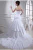 Abito da Sposa con Perline con Applique Allacciato Coda A Strascico Cappella Lungo - 2