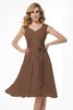Normale Taille A-Linie Prinzessin Drapiertes Brautjungfernkleid aus Chiffon - 3