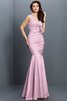 Vestido de Dama de Honor en Tafetán de Flores de Escote en V de Largo - 22