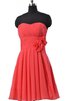 Vestido de Dama de Honor en Gasa de Escote Corazón de Natural de Corto de Sin mangas - 2