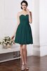 Chiffon Drapiertes Ärmelloses Mini Brautjungfernkleid mit Herz-Ausschnitt - 14