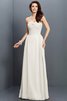 Prinzessin Ärmelloses Anständiges Bodenlanges Brautjungfernkleid aus Chiffon - 16