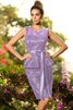 Satin Normale Taille Ärmelloses Schaufel-Ausschnitt Kurzes Brautjungfernkleid - 19