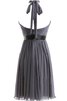 Abito Laurea A-Line Anello in Chiffon con Criss-cross Naturale Senza Maniche - 2