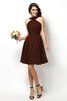 Robe demoiselle d'honneur naturel bref de col haut ligne a de princesse - 7