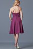 Elegante Vestido de Dama de Honor de Botón de Volantes Adorno de Hasta la Rodilla - 4