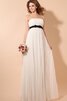 Chiffon Ärmelloses A-Line bodenlanges Brautjungfernkleid mit Schleife mit Plissierungen - 1