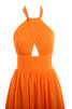 Ärmellos Chiffon Etui trägerlos ausgefallenes konservatives Abendkleid - 2