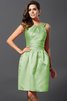 Robe demoiselle d'honneur naturel de princesse avec zip a-ligne en satin - 25