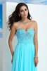 Chiffon Herz-Ausschnitt A-Linie Bodenlanges Abendkleid mit Perlen - 7