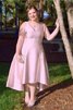 Robe de bal naturel de princesse v encolure en satin silhouette asymétrique - 1