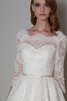 Halbe Ärmeln Zickzack Ausschnitt A-Line plissiertes luxus romantisches Brautkleid - 3