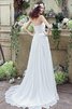 Perlenbesetztes keine Taille Garten sexy romantisches Brautkleid mit Plissierungen - 4