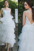 Abito da sposa con increspature assorbente in tulle a terra particolare all aperto - 1