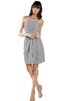 Reißverschluss drapiertes trägerloser Ausschnitt Chiffon mini Abschlusskleid - 5