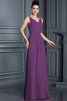 Robe demoiselle d'honneur longue de princesse en chiffon fermeutre eclair a-ligne - 4