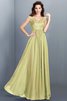Robe demoiselle d'honneur longue naturel manche nulle jusqu'au sol de princesse - 7