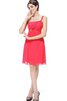 A-Linie Perlenbesetztes gerüschtes Empire Taille Chiffon knielanges Jugendweihekleid - 3