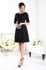 Enganliegendes Chiffon Halbe Ärmeln Reißverschluss Mini Brautjungfernkleid - 1