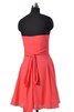 Herz-Ausschnitt A-Line trägerloser Ausschnitt mini Brautjungfernkleid mit Gürtel - 3