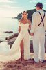 Robe de mariée plissé simple fermeutre eclair a plage de traîne courte - 4