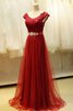 Tüll romantisches Elegantes Ballkleid mit Rücken Schnürung mit Gürtel - 1