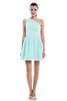 A linie Chiffon Reißverschluss stilvolles mini Brautjungfernkleid - 1