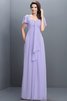 Halbe Ärmeln Herz-Ausschnitt Plissiertes Bodenlanges Brautjungfernkleid aus Chiffon - 19