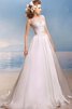 Vestido de Novia de Corte-A en Encaje de Escote en V de Hasta el suelo de Encaje Adorno - 1