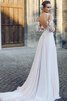 Spitze a linie V-Ausschnitt Chiffon schick Brautkleid mit Applike - 2