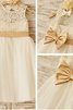 Prinzessin A Linie Bodenlanges Blumenmädchenkleid ohne Ärmeln mit Blume - 1