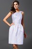 Robe demoiselle d'honneur naturel de princesse avec zip a-ligne en satin - 28