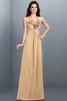 Robe demoiselle d'honneur avec chiffon avec fleurs de princesse a-ligne jusqu'au sol - 13