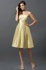 Robe demoiselle d'honneur courte naturel manche nulle a-ligne au niveau de genou - 8