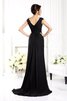 A-Linie Chiffon Sweep train V-Ausschnitt Sittsames Brautmutterkleid - 2