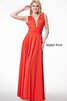 Robe demoiselle d'honneur nature elégant entrecroisé avec sans manches ruché - 5