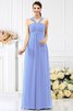 Plissiertes Ärmellos Empire Taille Brautjungfernkleid mit Spaghettiträger aus Chiffon - 17