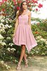 Abito da Damigella Cerniera con Fiore in Chiffon Cuore A-Line - 21
