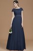 A Linie Prinzessin Normale Taille Brautjungfernkleid mit Schleife mit Gürtel - 12