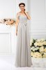 Chiffon Drapiertes Anständiges Bodenlanges Brautjungfernkleid mit Empire Taille - 16