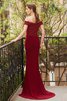 Vestido de Noche de Corte Sirena de Natural de Largo de Escote con Hombros caídos - 2