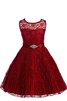 Robe de cortège enfant ligne a col ras du cou manche nulle avec décoration dentelle - 3