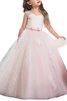 Abito da Cerimonia Bambini Radiosa Farfalla Ornamento Cuore in Tulle A Terra - 1